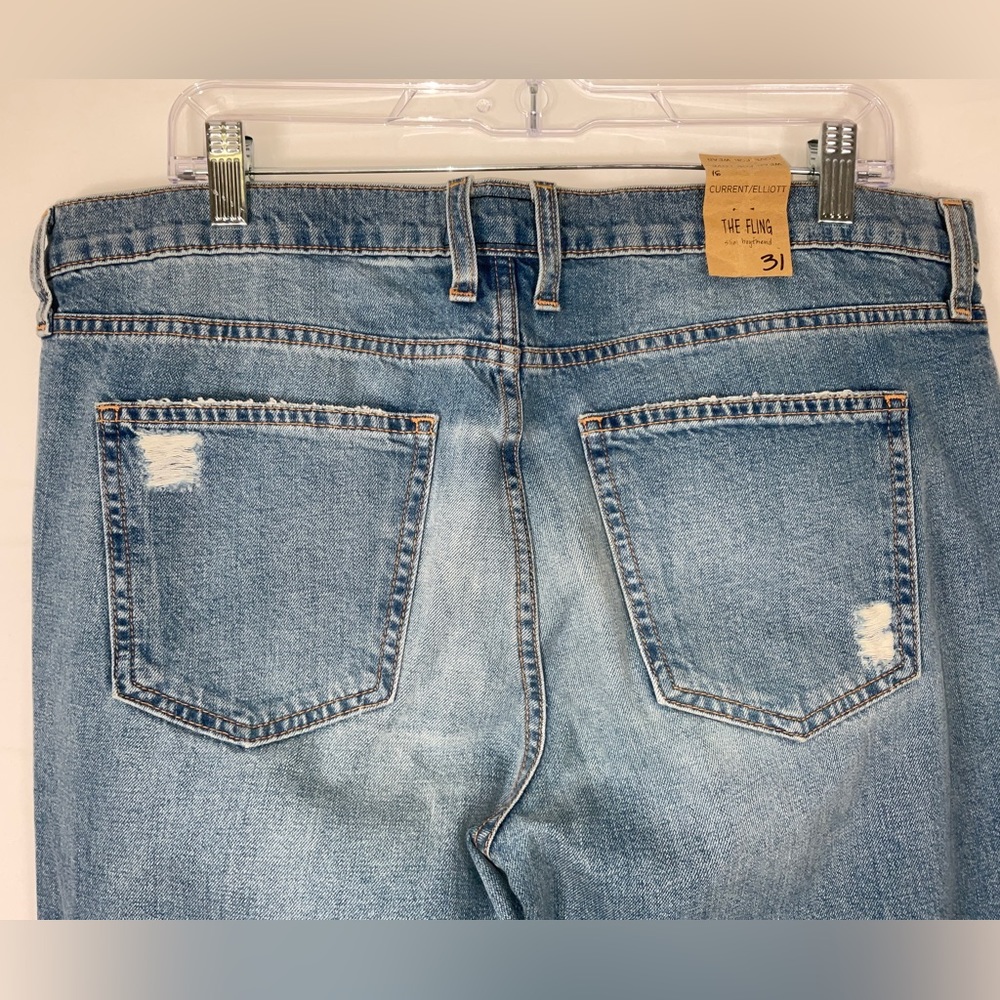 NWT Women’s‎ Current / Elliott The Fling Slim Boyfriend Blue Jeans 31” x 27” - Picture 7 of 7